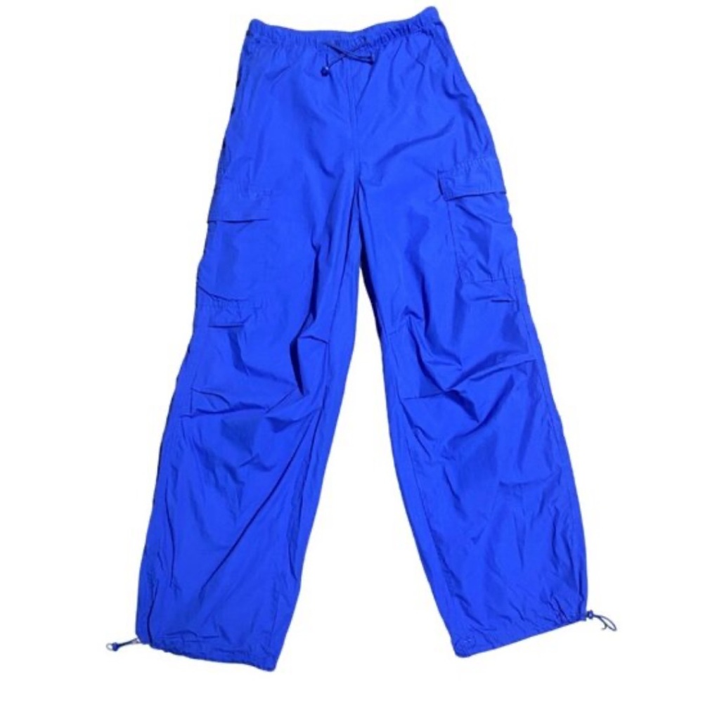 Blue parachute pants
